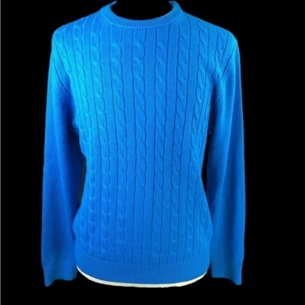 Tommy Hilfiger Mens Blue XL Premium Cotton Wool Blend Knit Sweater in EUC